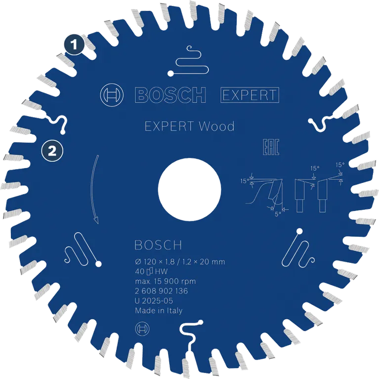 Lame de scie circulaire Bosch Expert Wood pour une coupe de bois précise.