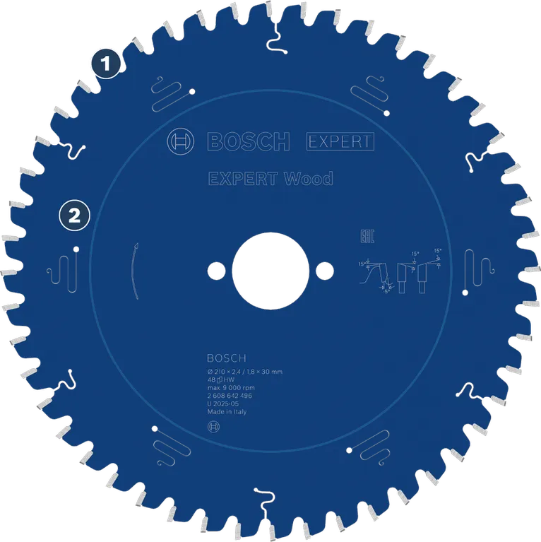 Bosch Expert Wood cirkelsågblad för ren träsågning.