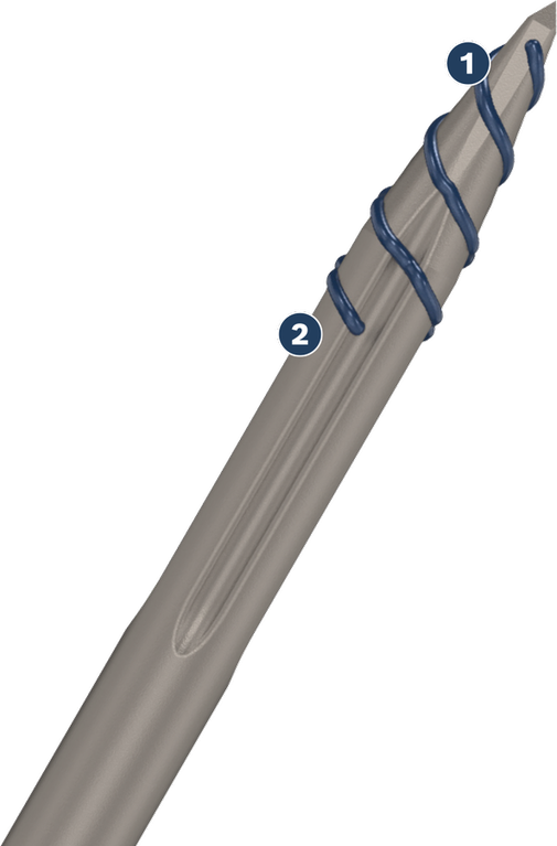 Bosch SDS plus-7X borehoved med hårdmetalspids og spiralriflet spor.