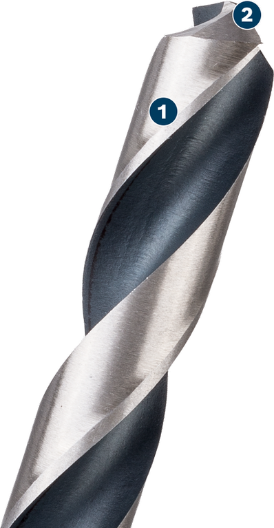 Broca para metal Bosch con ranura en espiral para una perforación precisa.