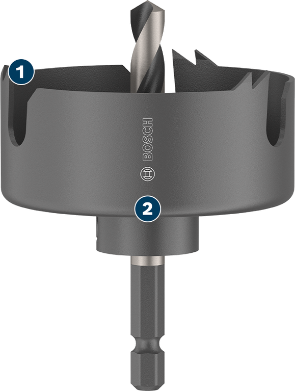 Bosch кружна тестера са шестоугаоним притиском и централним пилот сврдлом.