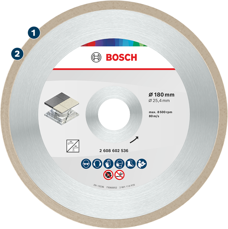 Bosch diamond cutting disc for tiles 180 mm.