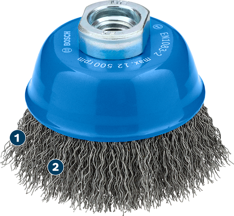 Brosse à godet Bosch Metal Clean 75 mm pour meuleuses d'angle.