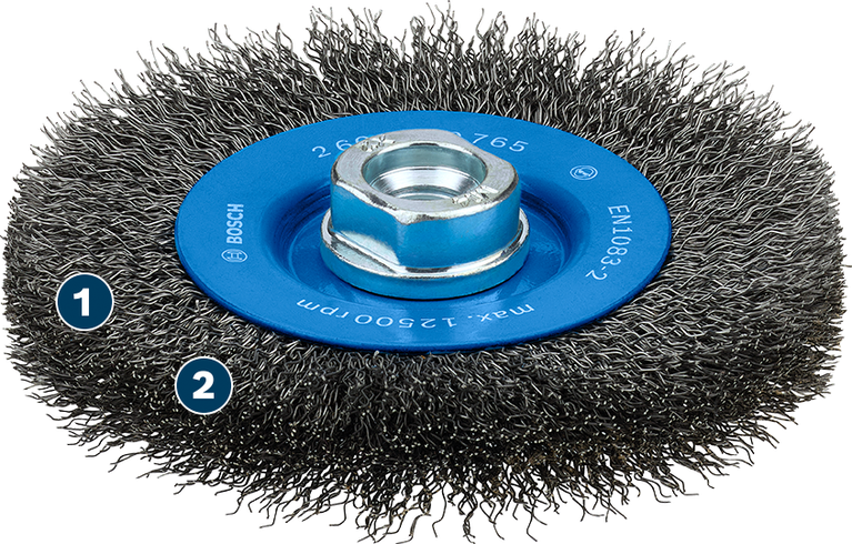 Brosse métallique Bosch Metal Clean 115 mm pour meuleuses d'angle.