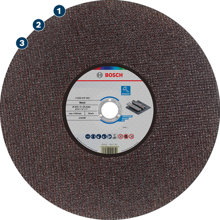 Bosch metal cutting disc 355 x 3 x 25.4 mm.