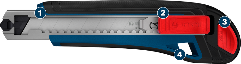 Bosch snap-off knife 18 mm with SK5 steel blade.