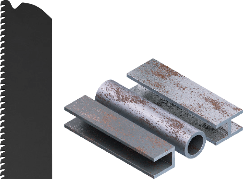 Hloubka řezu kovových trubek.