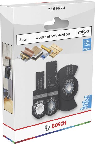 Accessory Set Multitools Wood Soft Metal Blade Set 3 pcs