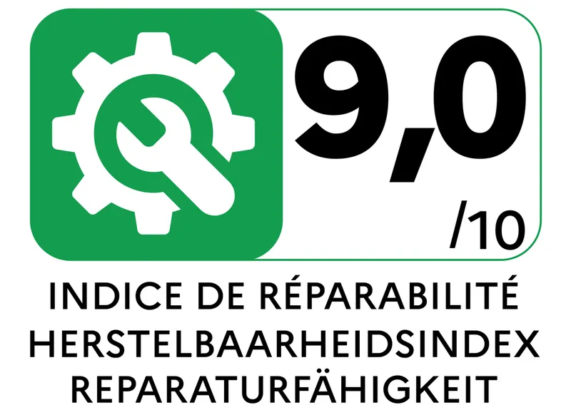 Repareerbaarheidsindex 9,0.