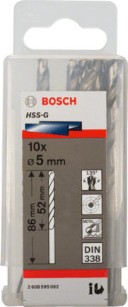 Bosch 2 608 596 652 14 x 108 x 160 mm Brocas para metal HSS-R DIN 338 con vástago reducido