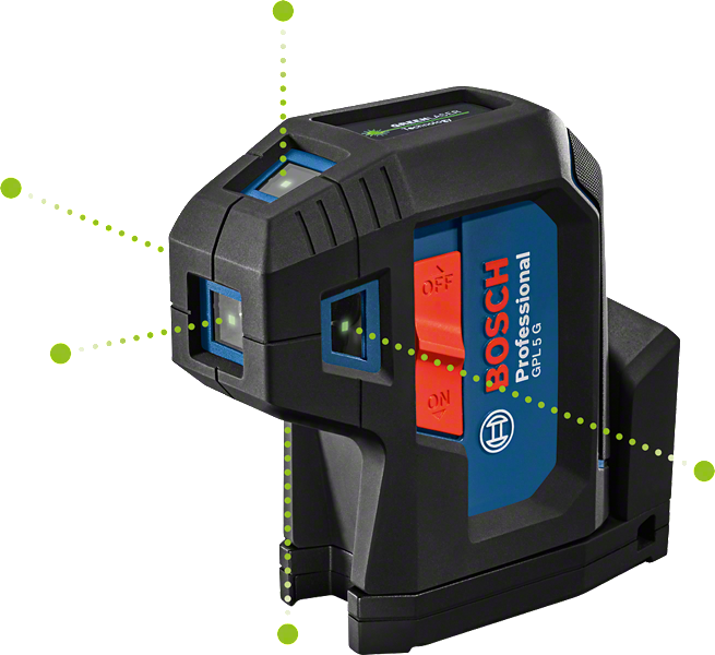 Láser de punto Bosch GPL 5 G con autonivelación.