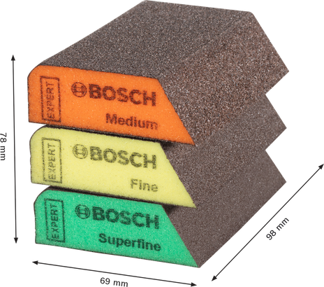 Juego de esponjas de lijado Bosch EXPERT S470 Combi Block.