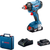 Juego de atornillador de impacto Bosch GDX 180-LI con batería y cargador.