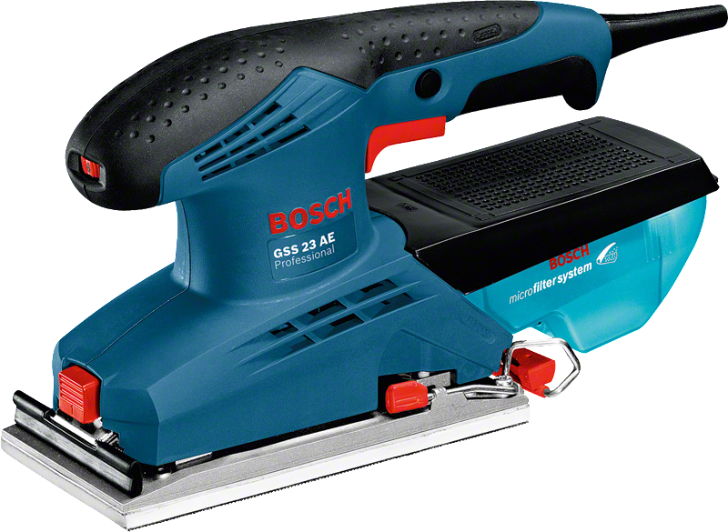 Lijadora orbital Bosch GSS 23 AE con sistema de microfiltro.