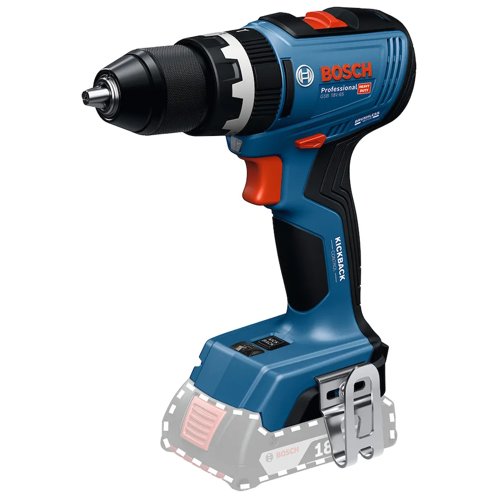 Furadeira sem fio Bosch GSB 18V-65 com controle de recuo.