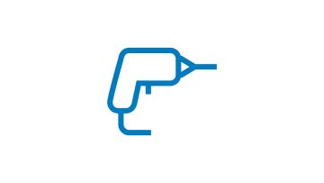 Uma pistola de cola quente Bosch Professional azul em um fundo simples.