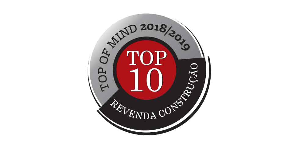 Logotipo com "TOP 10" nas cores vermelho, prata e preto.