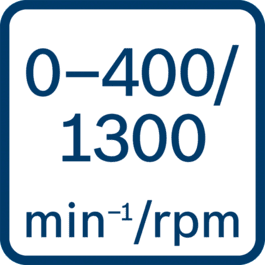Nº de rotações em vazio 0 - 400/0 - 1.300 r.p.m. 