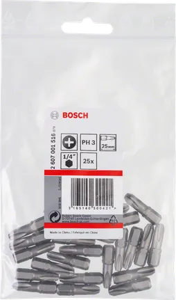 Conjunto de bits para chave de fenda Bosch PH3 de 25 mm.