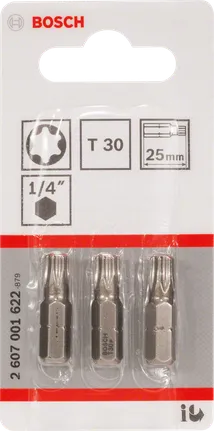 Pontas de chave de fenda Bosch T30 25mm.