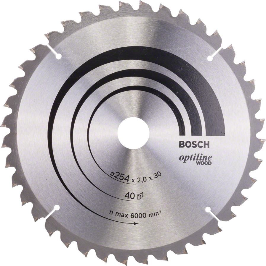 Lâmina de serra circular Bosch Optiline Wood 254 mm 40 dentes.