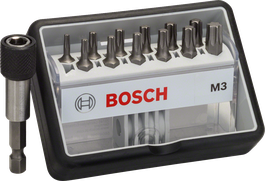Conjunto de 12+1 pontas de chave de fenda Bosch Robust Line Extra Duras.