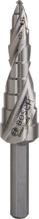 Broca escalonada Bosch HSS de 4-12 mm para dimensionamento preciso de furos.
