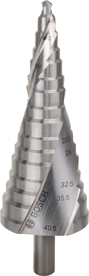 Broca escalonada Bosch HSS para furos M10-M40.
