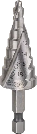 Broca escalonada Bosch HSS de 4-20 mm para perfuração de metal.