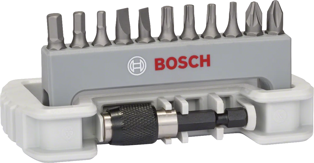 Jogo de 11 pontas de chave de fenda Bosch com suporte PH2 PZ2 T10.