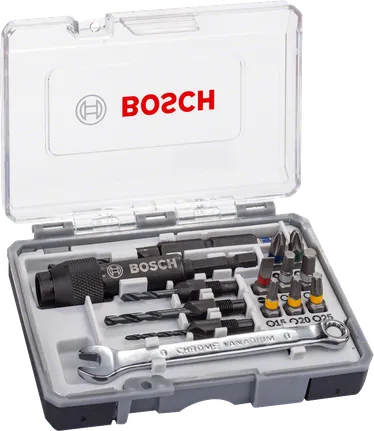 Conjunto de 20 brocas para parafusadeira Bosch Drill&Drive em estojo.
