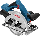 Serra circular sem fio Bosch GKS 18 V-LI para corte de madeira.