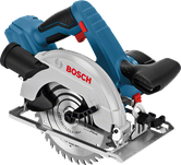 Serra circular sem fio Bosch GKS 18 V-LI para corte de madeira.