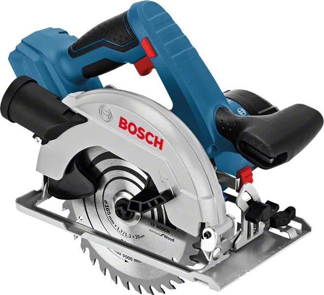 Serra circular sem fio Bosch GKS 18 V-LI para corte de madeira.
