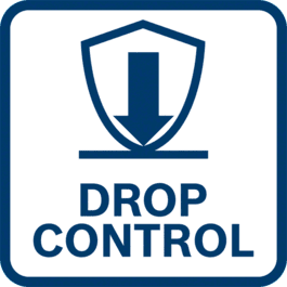 Proteção otimizada do operador graças à função Drop Control que desliga a ferramenta se ela cair acidentalmente ao chão