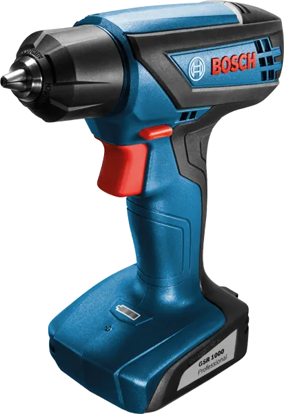 Furadeira/parafusadeira sem fio Bosch GSR 1000 com bateria de 10,8 V.