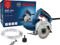 Cortador de mármore Bosch GDC 151 com acessório de alimentação de água.