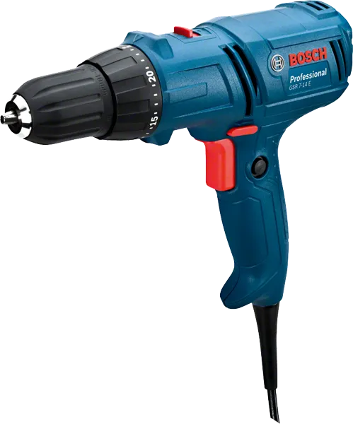 Furadeira elétrica azul.