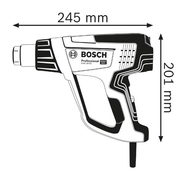 PRO GHG 20-63 Soprador térmico | Bosch Professional
