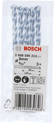Brocas para alvenaria Bosch CYL-1 de 8 mm, pacote com 5.