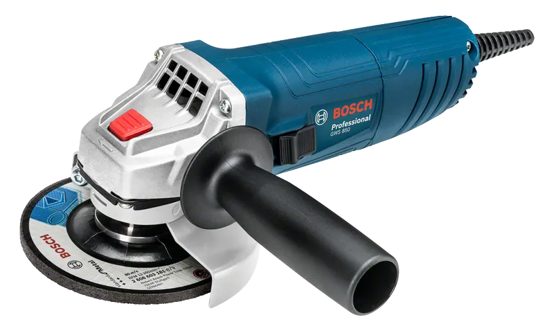 Esmerilhadeira angular Bosch GWS 850, disco de 115 mm.