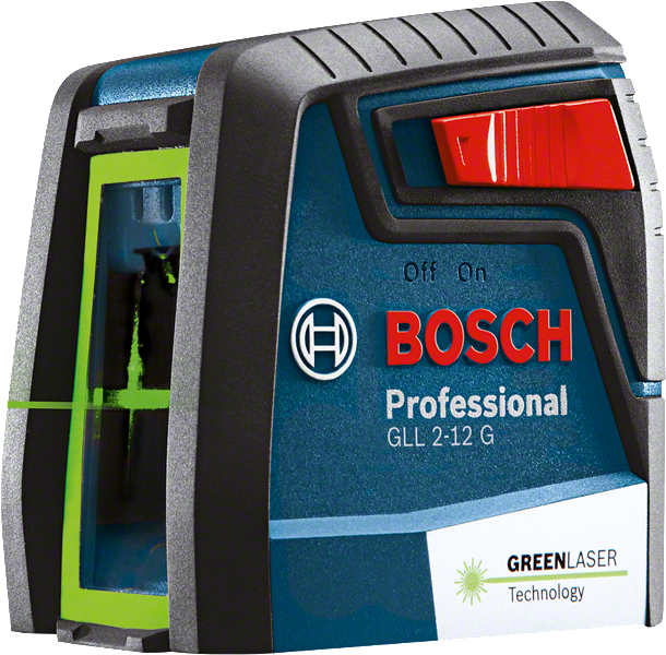 Ferramenta de nivelamento a laser Bosch GLL 2-12 G com laser verde.