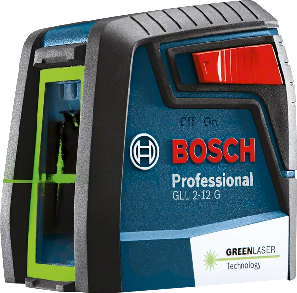 Ferramenta de nivelamento a laser Bosch GLL 2-12 G com laser verde.