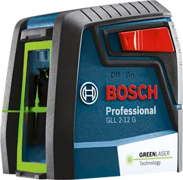 Ferramenta de nivelamento a laser Bosch GLL 2-12 G com laser verde.