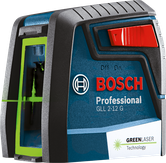 Ferramenta de nivelamento a laser Bosch GLL 2-12 G com laser verde.