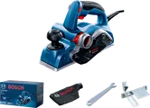 Plaina elétrica Bosch GHO 700 com acessórios.