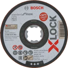 Disco de Corte X-LOCK Standard for Inox