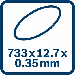  Dimensões da serra de fita 733 x 12,7 x 0,35 mm