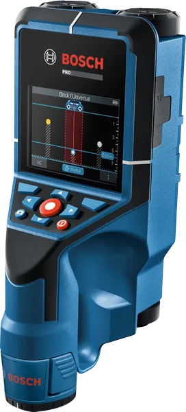 Scanner de parede Bosch D-Tect 200 C com visor colorido.