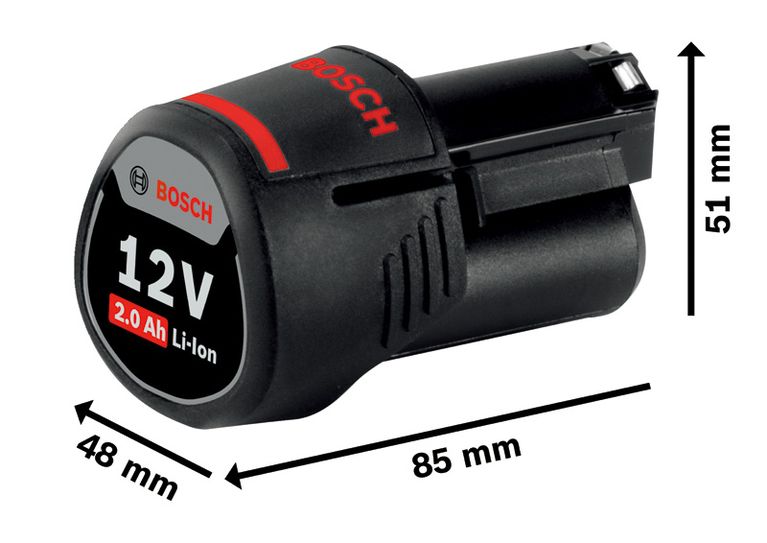 Bateria Bosch GBA 12V 2,0Ah para ferramentas sem fio.